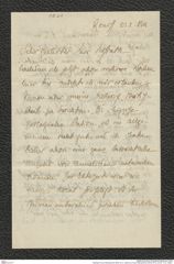 Nachlass Franz Steindachner, Brief von C. Attems an Franz Steindachner (20.08.1911), Inv.Nr. 17.01, Seite 1